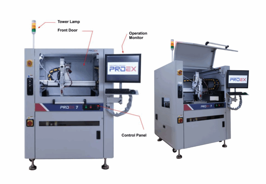 Sistema automatizado de recubrimiento conformado/dispensación
